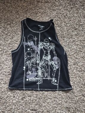 Death Note Tank Top with White Skull Design